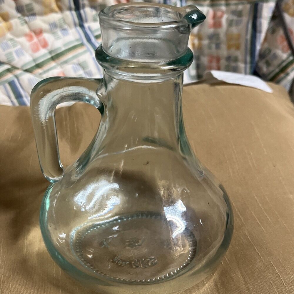 Vintage Vetreria Etrusca 30 VE A 580 ml Green Glass Bottle Handle Italy